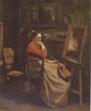 Jean Baptiste Camille  Corot The Studio (mk09) Sweden oil painting art